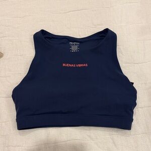 Peloton Women's Navy Crop Top with Red Accents